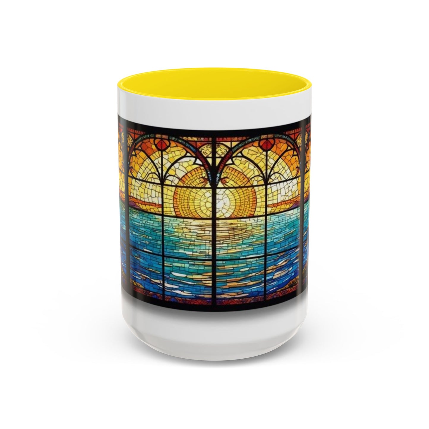 Stained Glass Ocean Sunset Mug – 15oz