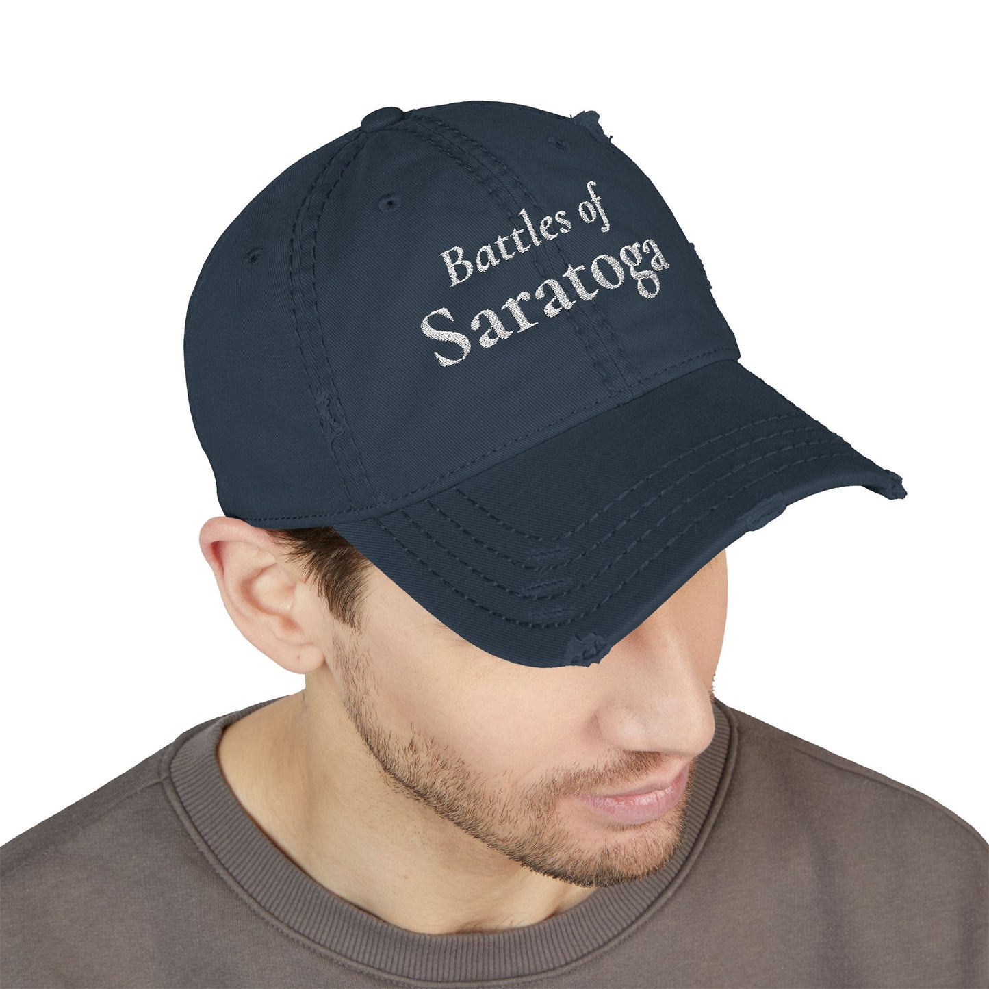 Distressed Embroidered Dad Hat — Battles of Saratoga 250th Anniversary