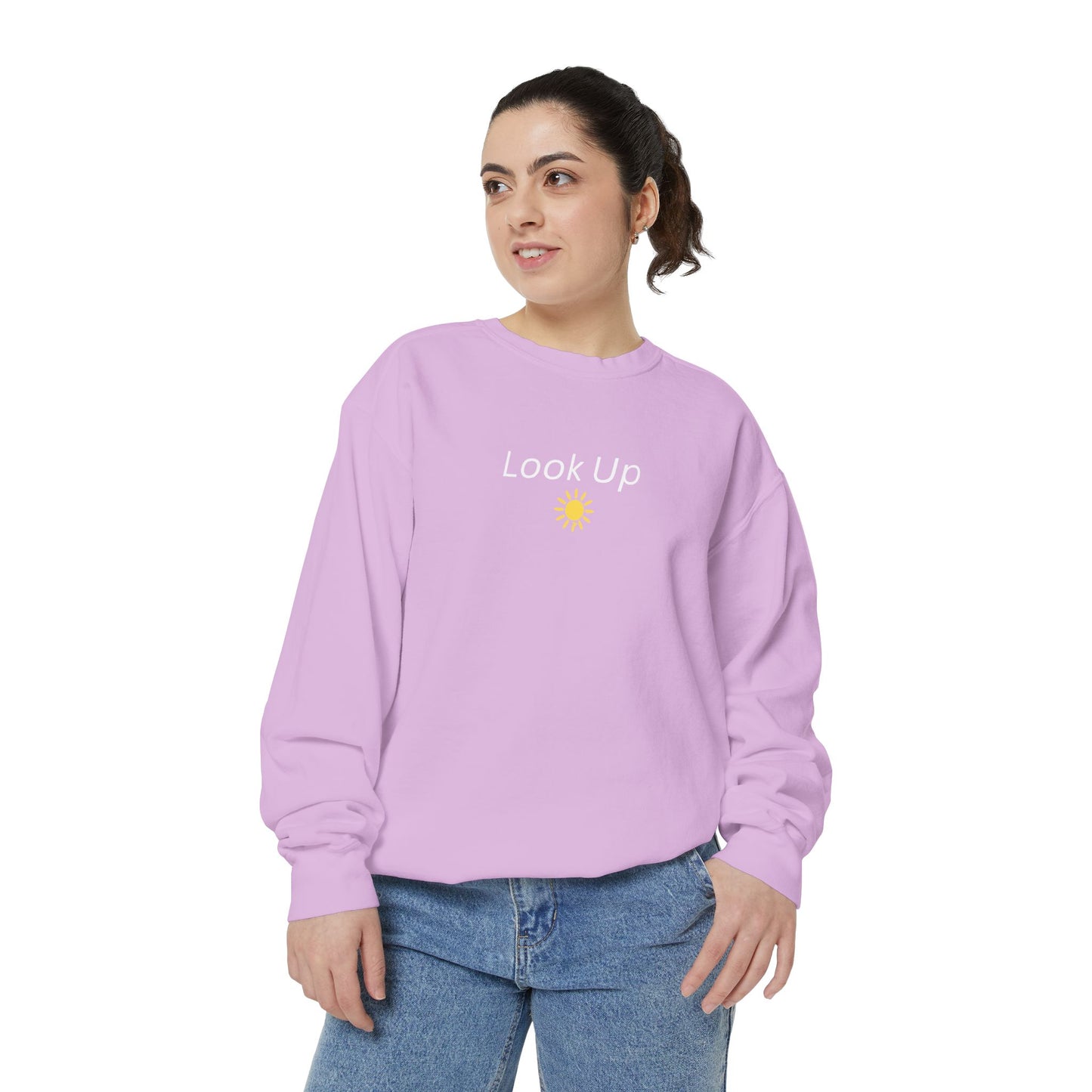 Look Up Sweatshirt- Minimal Sun Crewneck