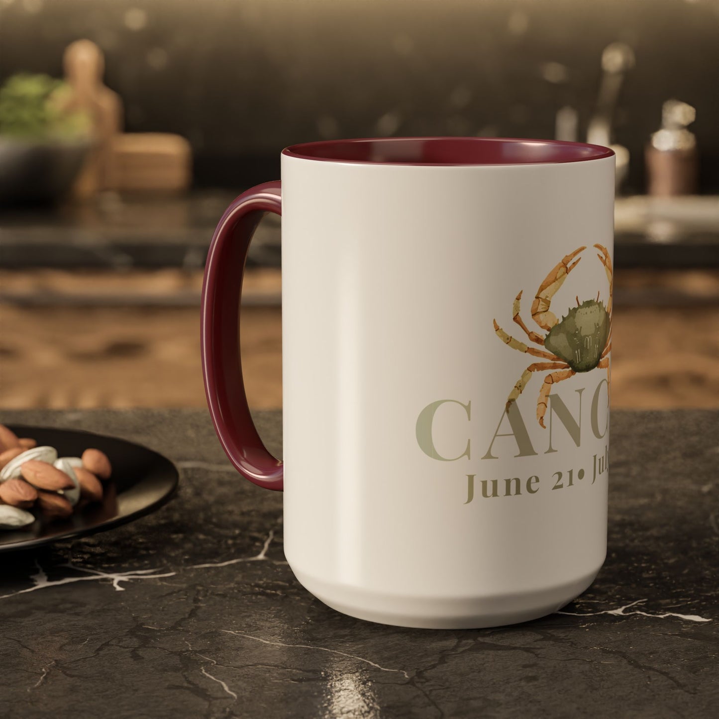Cancer Zodiac Mug - June 21- July 22 Astrology Coffee Cup - Crab Zodiac Sign Mug - 15 oz.