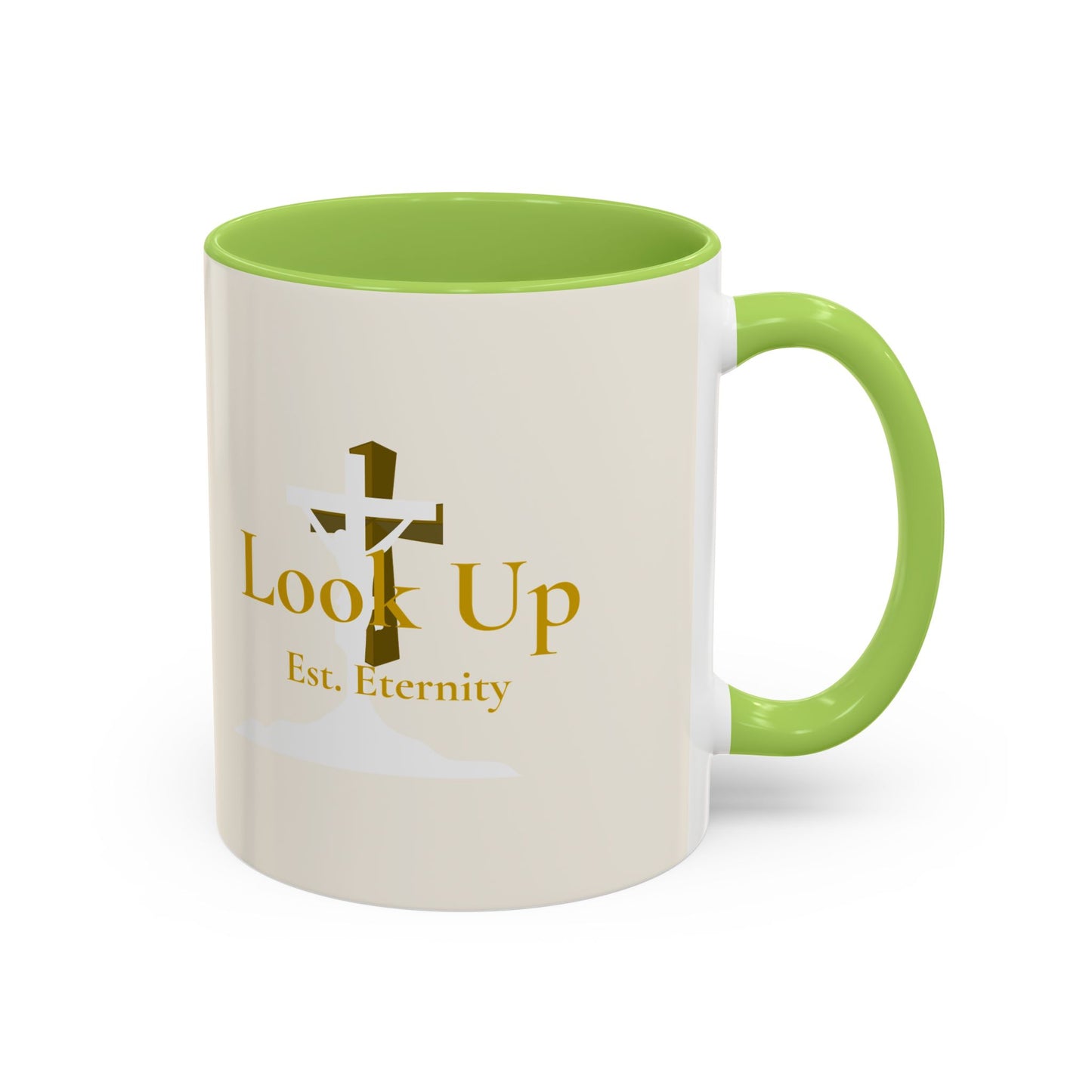Look Up Est. Eternity Accent Coffee Mug with Cross – 11 oz & 15 oz