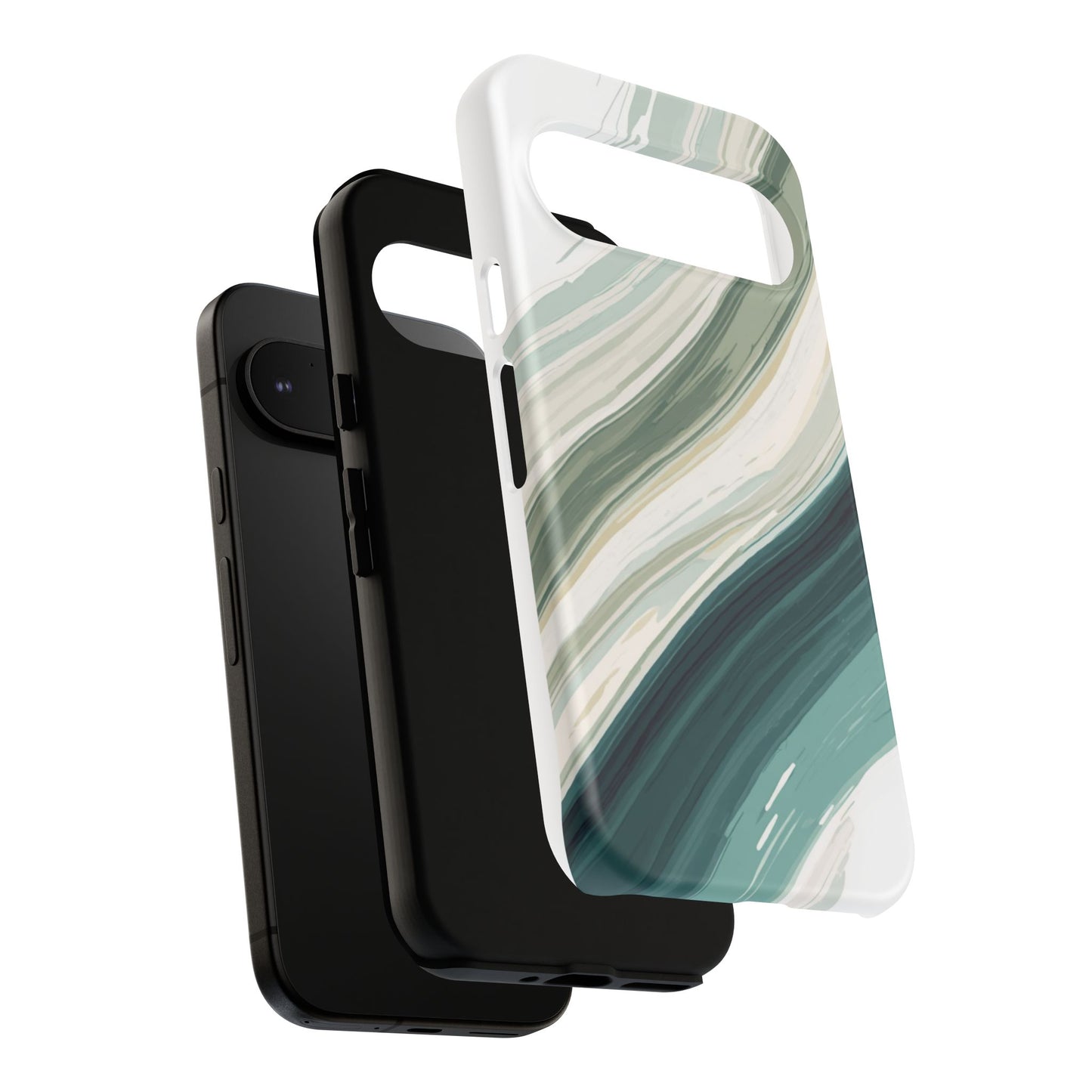 Sea Glass Drift Phone Case – Coastal Abstract Ocean Waves iPhone Case | Sage Green Minimalist Protective Cover