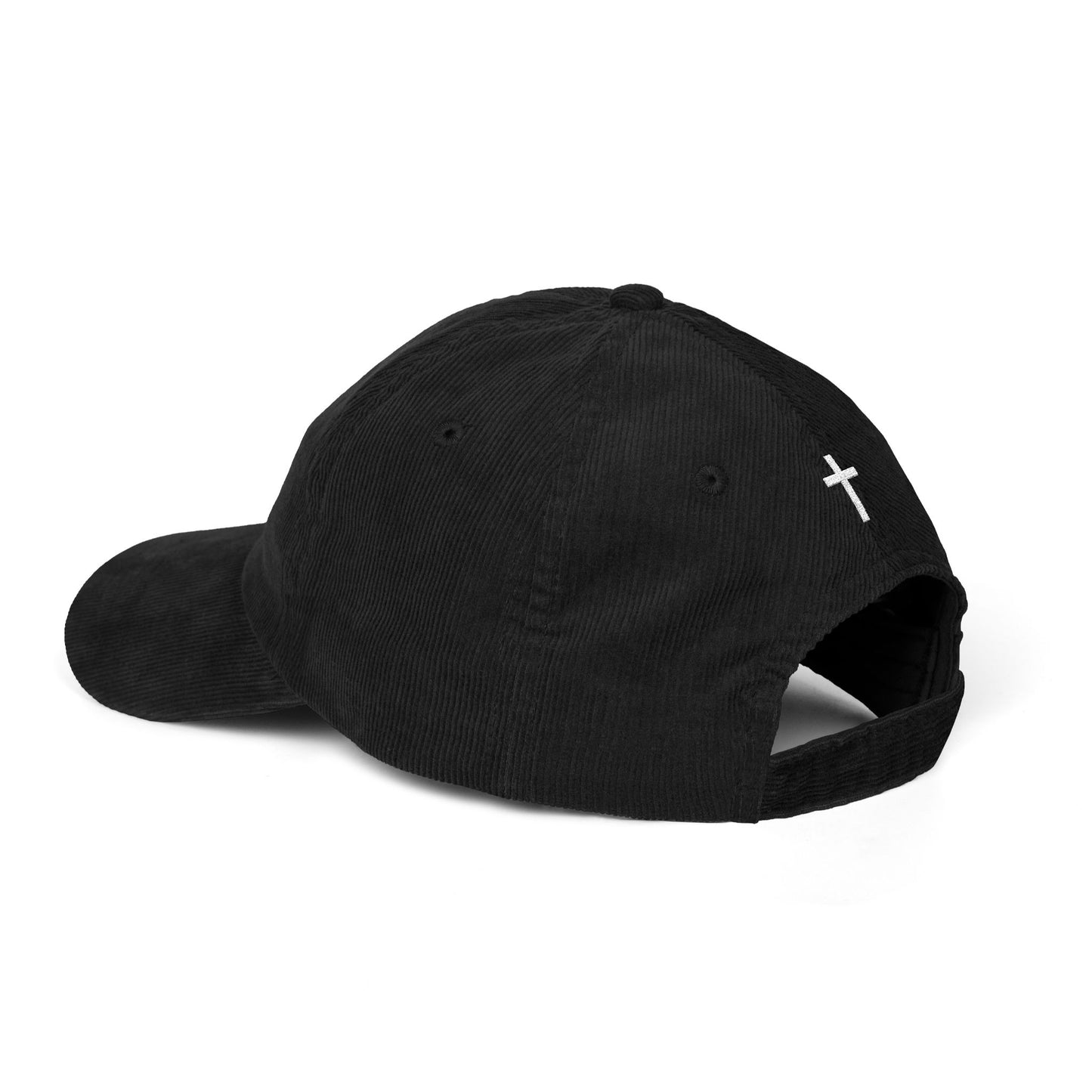 Look Up Embroidered Corduroy Cap-Faith Inspired Hat with Cross on back