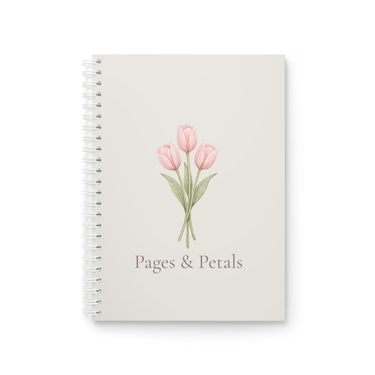 Pages & Petals Spiral Notebook — Floral Tulip Journal for Notes & Ideas