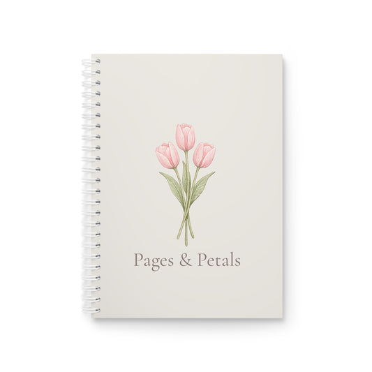 Pages & Petals Spiral Notebook — Floral Tulip Journal for Notes & Ideas