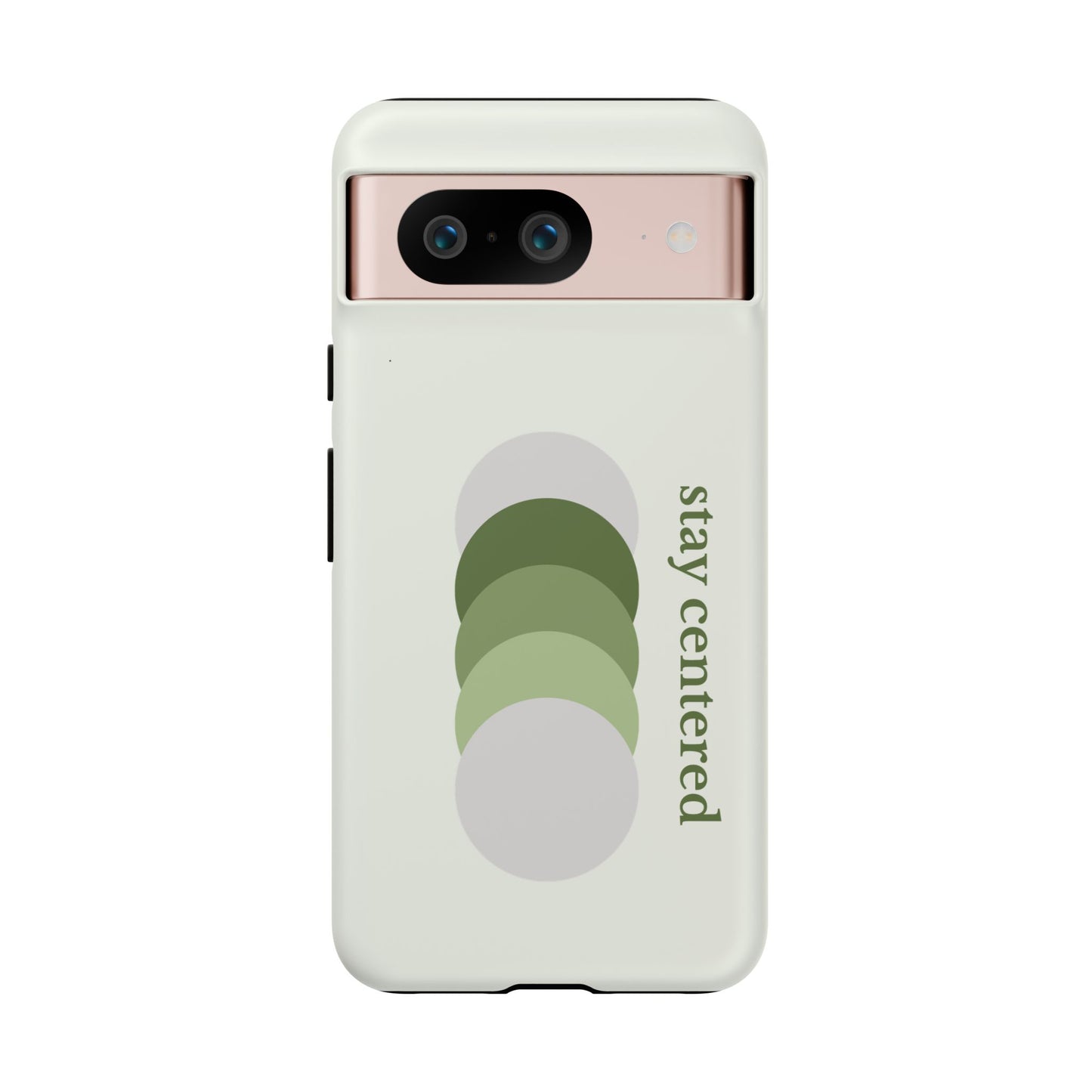 Stay Centered Minimalist Phone Case – Sage Green Wellness Aesthetic iPhone Case | Modern Neutral Protective Cover