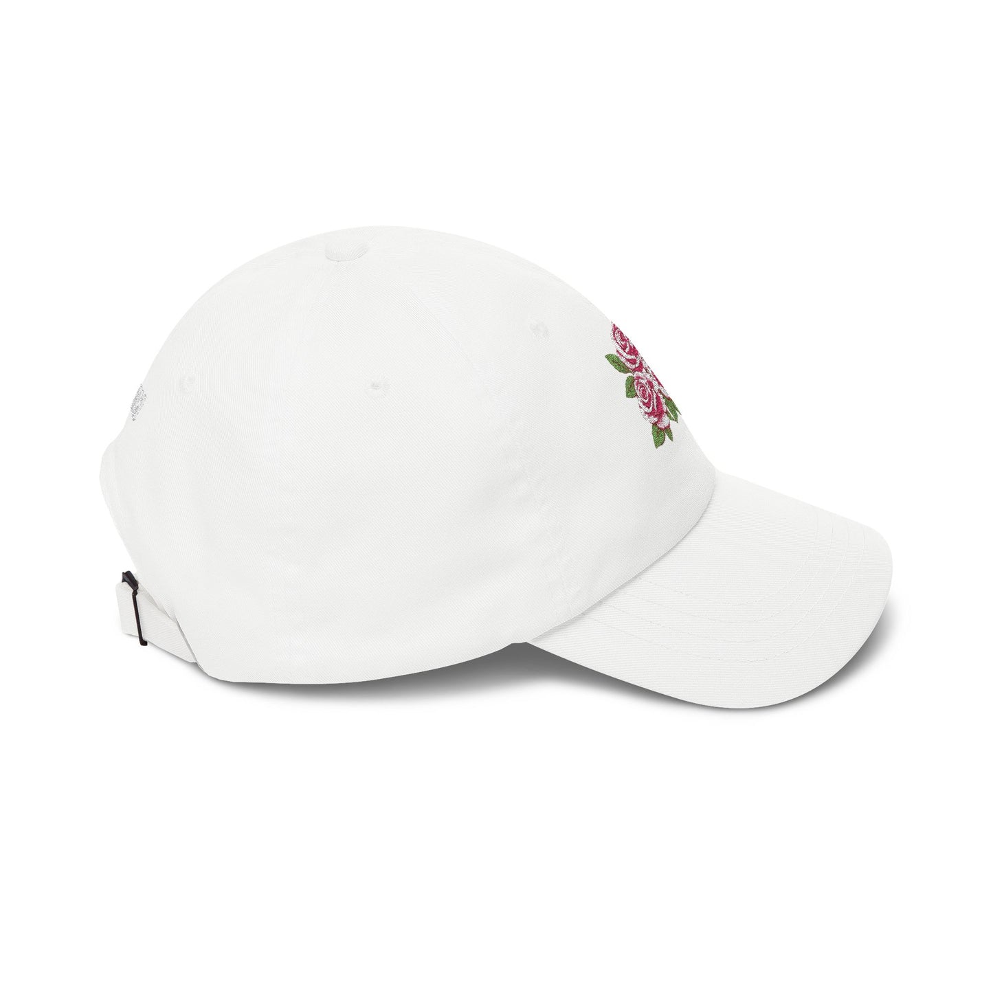 Embroidered Rose Floral Mama Dad Hat with Personalized Side Name