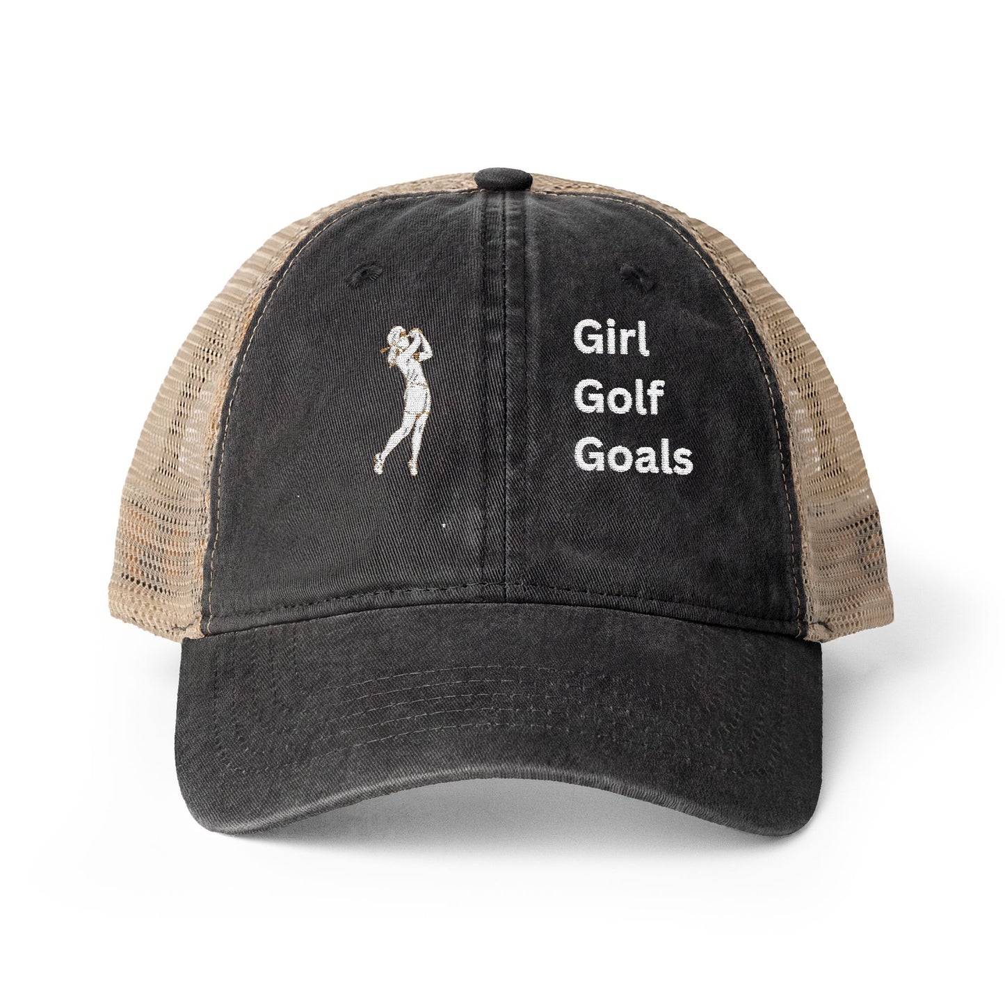 Girl. Golf. Goals. Women’s Washed Mesh-Back Cap