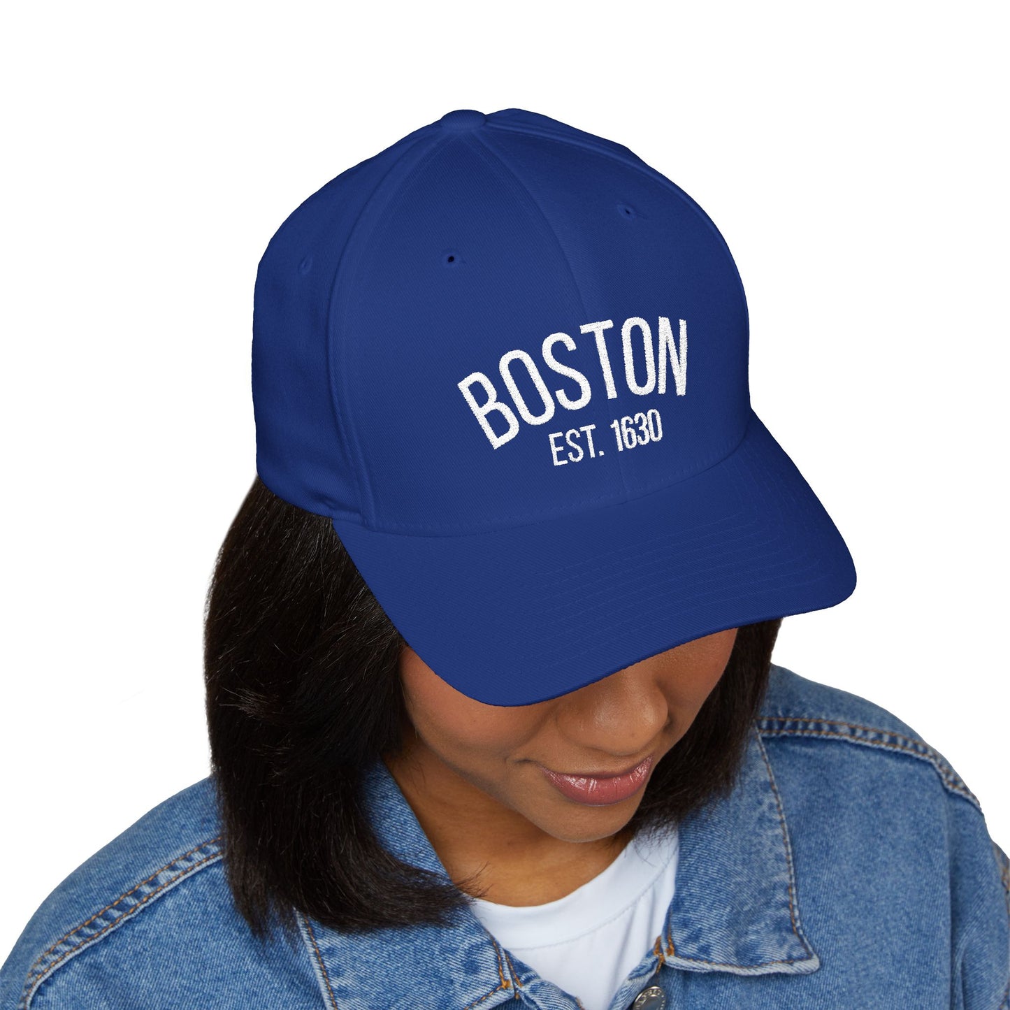 Boston Embroidered Closed-Back Cap, Stylish Baseball Hat, Gift for Sports Fans, Summer Accessory, Casual Outfit