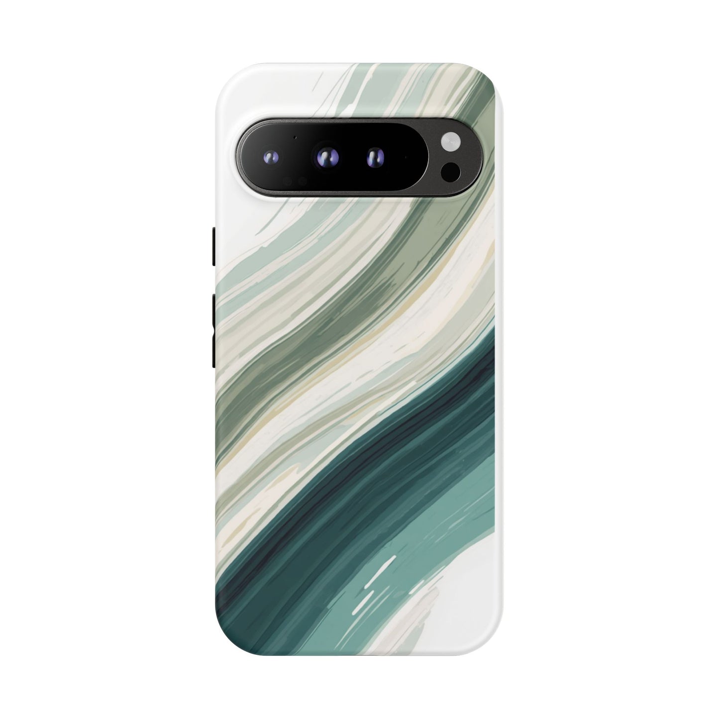Sea Glass Drift Phone Case – Coastal Abstract Ocean Waves iPhone Case | Sage Green Minimalist Protective Cover