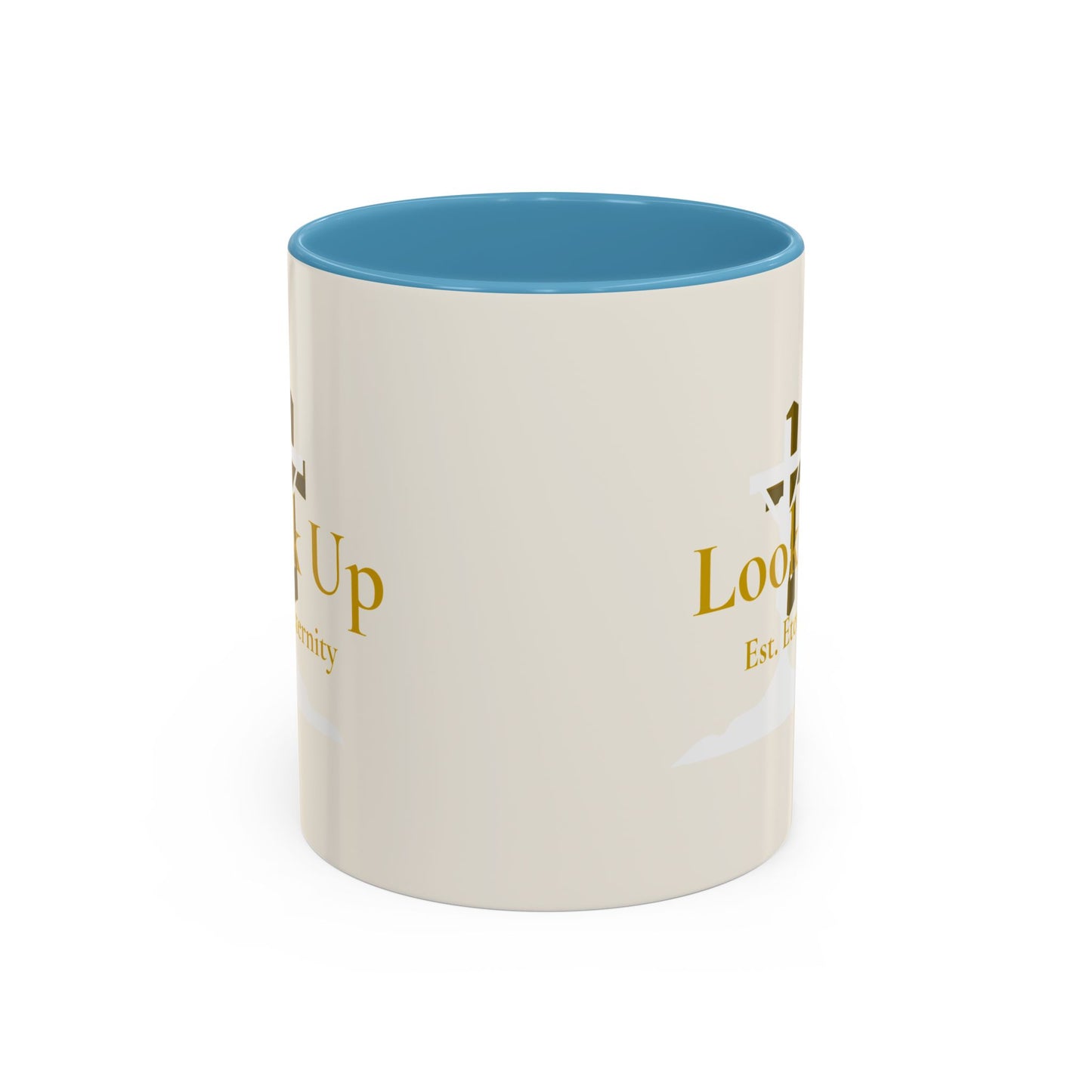 Look Up Est. Eternity Accent Coffee Mug with Cross – 11 oz & 15 oz
