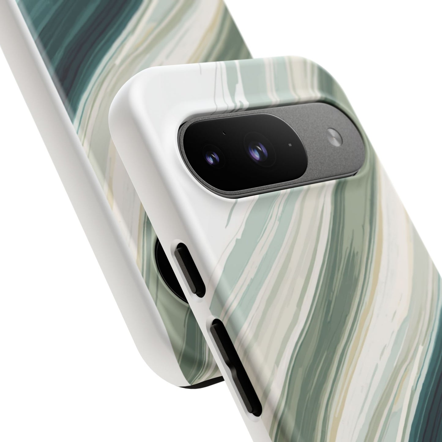 Sea Glass Drift Phone Case – Coastal Abstract Ocean Waves iPhone Case | Sage Green Minimalist Protective Cover