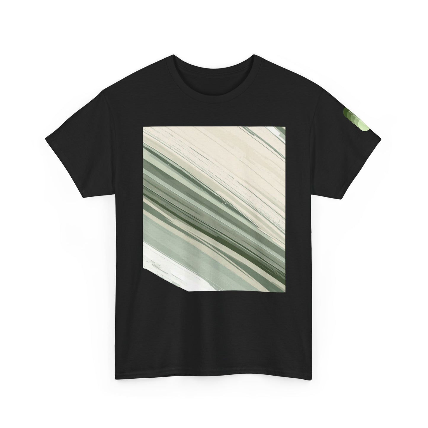 Sea Glass Drift Unisex Heavy Cotton Tee – Abstract Coastal Wave Graphic Shirt | Minimalist Sage Green Aesthetic Tee