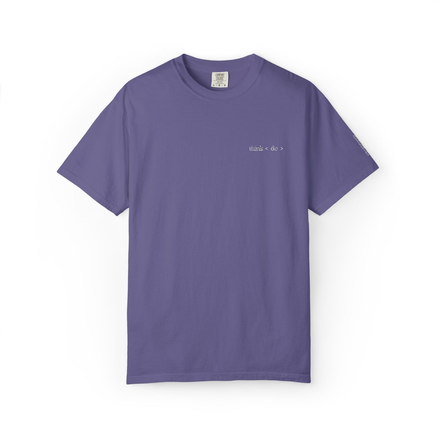 Think < Do > Embroidered Unisex T-Shirt | Minimalist Everyday Tee | Ivory Thread