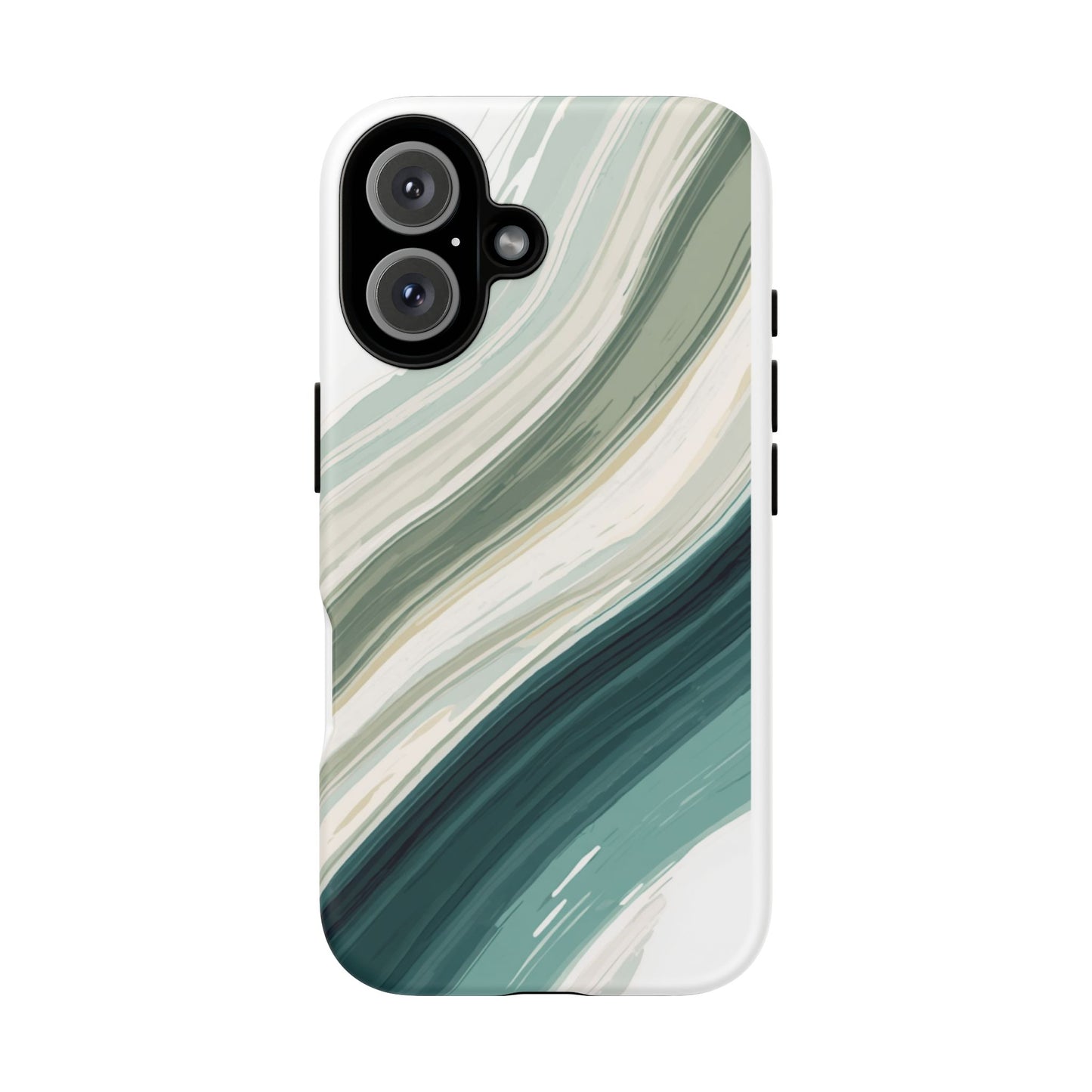 Sea Glass Drift Phone Case – Coastal Abstract Ocean Waves iPhone Case | Sage Green Minimalist Protective Cover