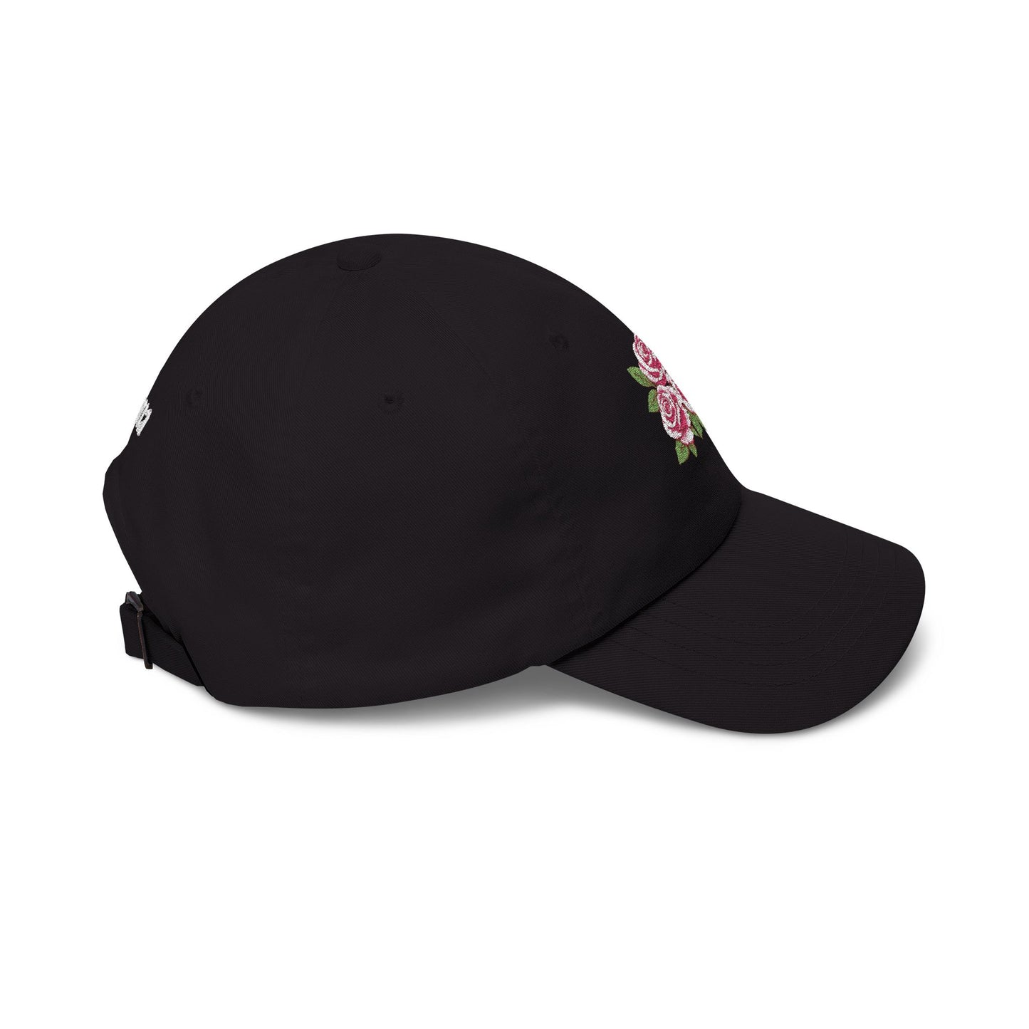 Embroidered Rose Floral Mama Dad Hat with Personalized Side Name