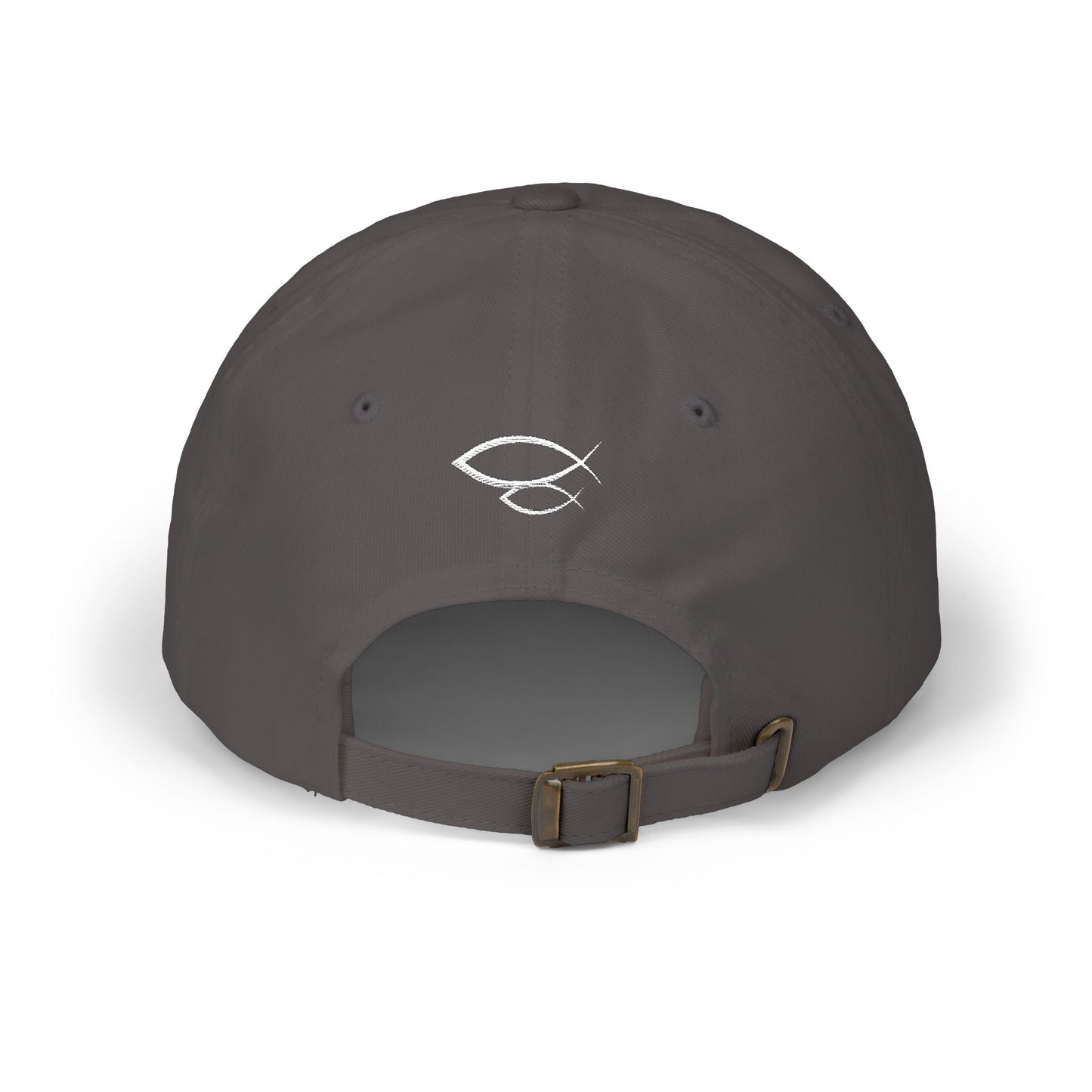 Look Up embroidered Dad Hat-Inspirational Cap with Double fish symbol on back