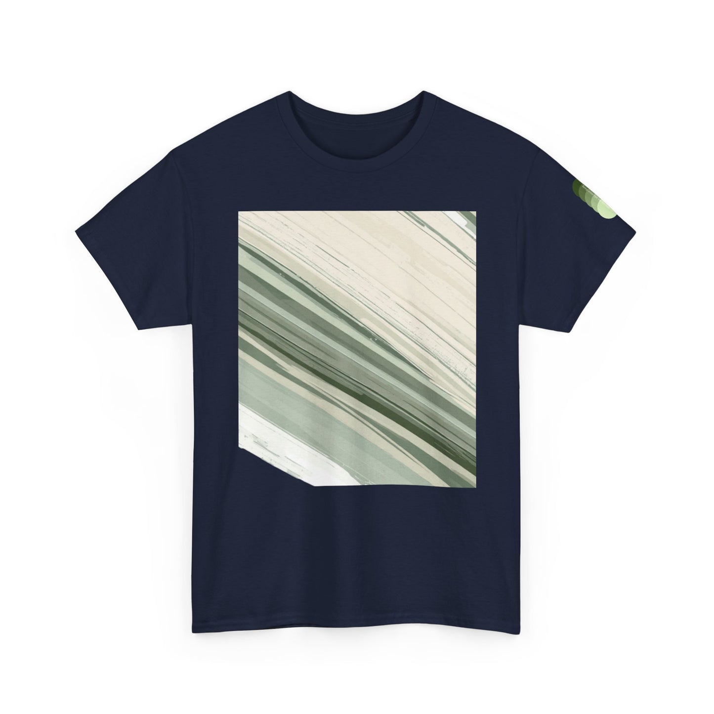 Sea Glass Drift Unisex Heavy Cotton Tee – Abstract Coastal Wave Graphic Shirt | Minimalist Sage Green Aesthetic Tee