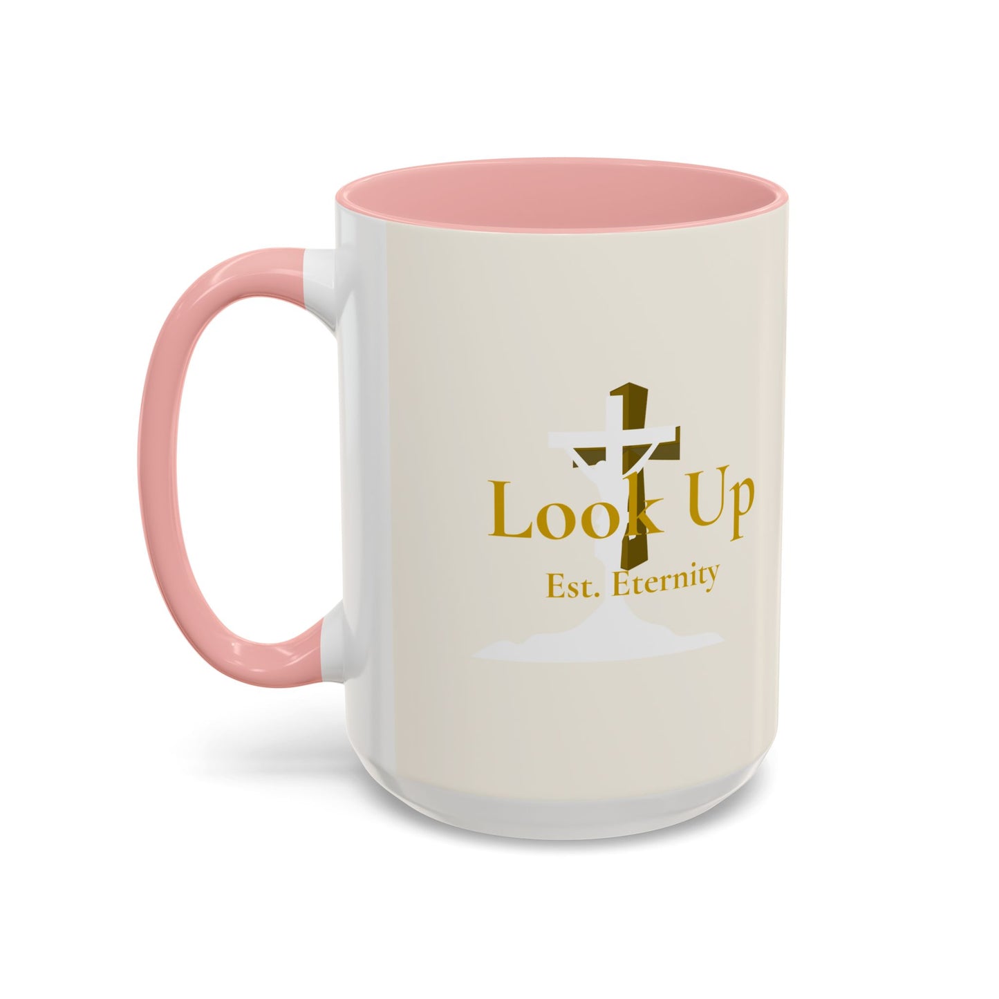 Look Up Est. Eternity Accent Coffee Mug with Cross – 11 oz & 15 oz