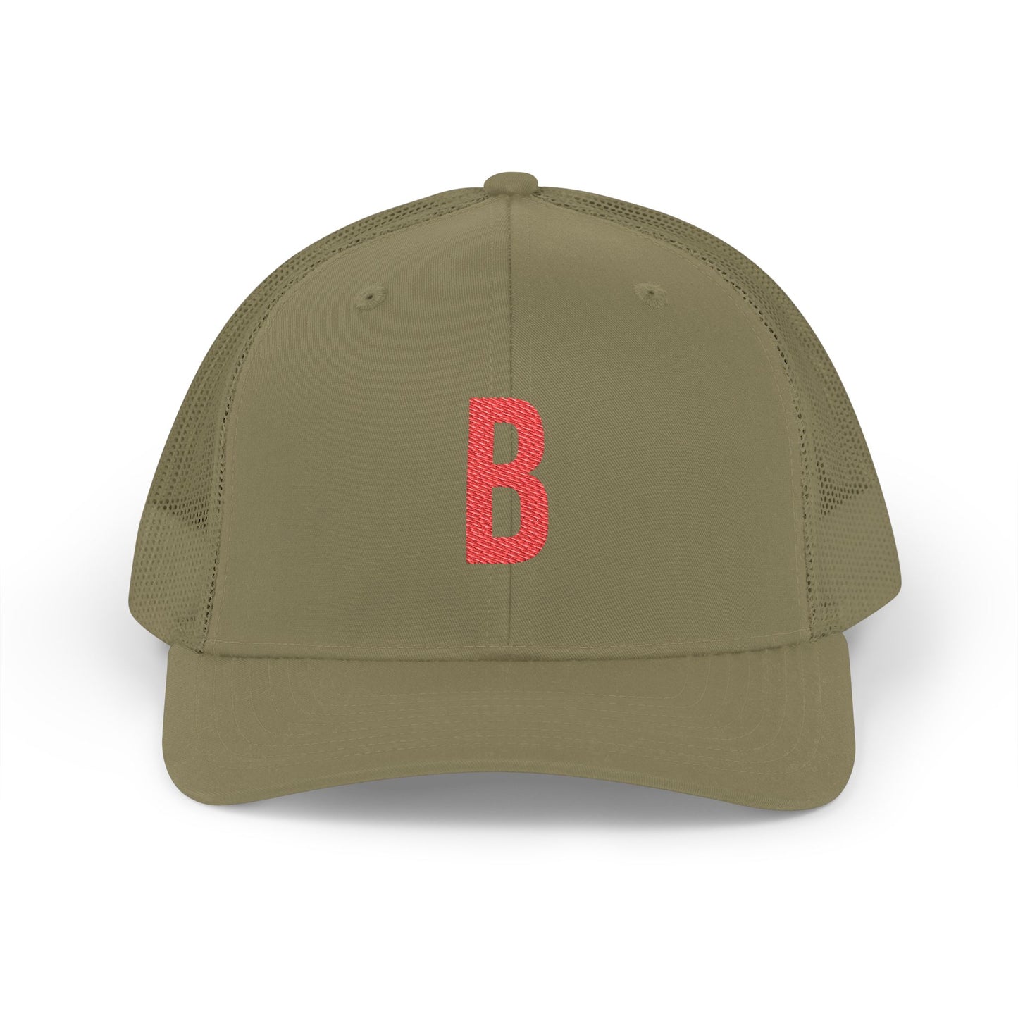 Boston (B) red embroidered Monogram Snapback Trucker Cap - Heritage Places Collection