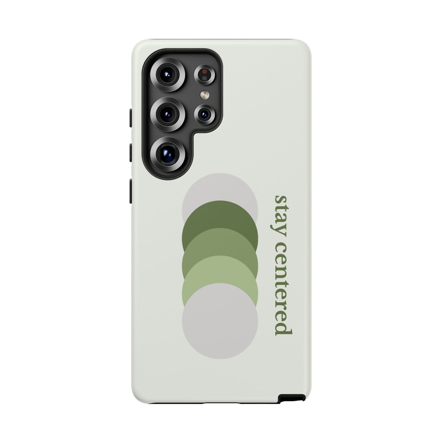 Stay Centered Minimalist Phone Case – Sage Green Wellness Aesthetic iPhone Case | Modern Neutral Protective Cover